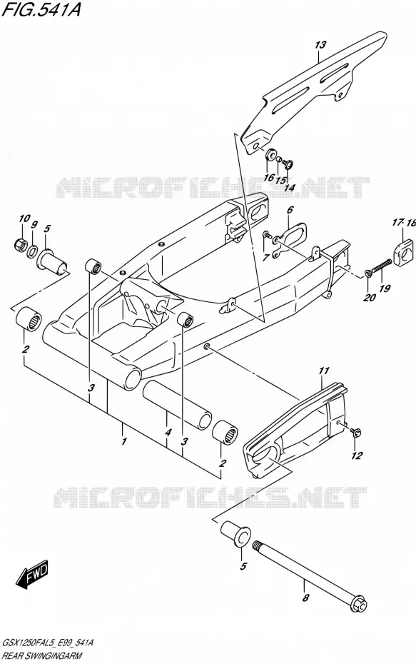 BRAS OSCILLANT ARRIERE Suzuki MOTO 1250 GSX-F 2015  GSX1250FA L5 (E99)