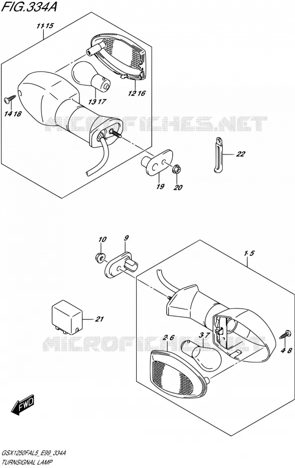 CLIGNOTANTS Suzuki MOTO 1250 GSX-F 2015  GSX1250FA L5 (E99)