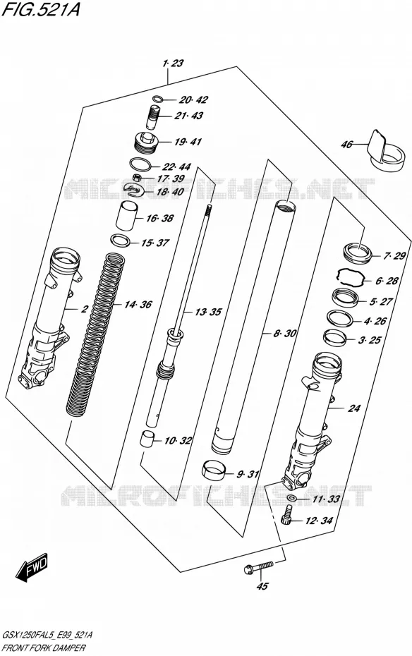 FOURCHE Suzuki MOTO 1250 GSX-F 2015  GSX1250FA L5 (E99)