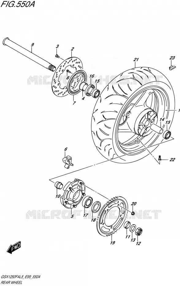 ROUE ARRIERE Suzuki MOTO 1250 GSX-F 2015  GSX1250FA L5 (E99)