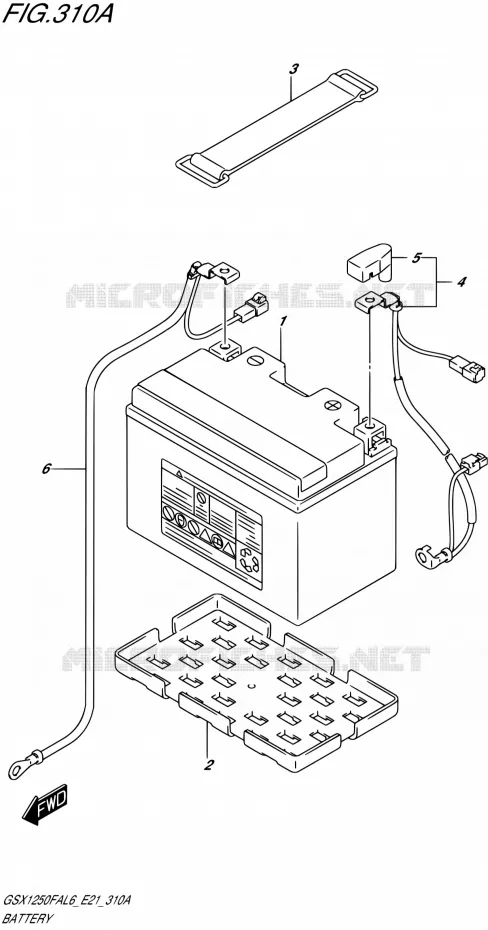 BATTERIE Suzuki MOTO 1250 GSX-F 2016  GSX1250FA L6 (E21)
