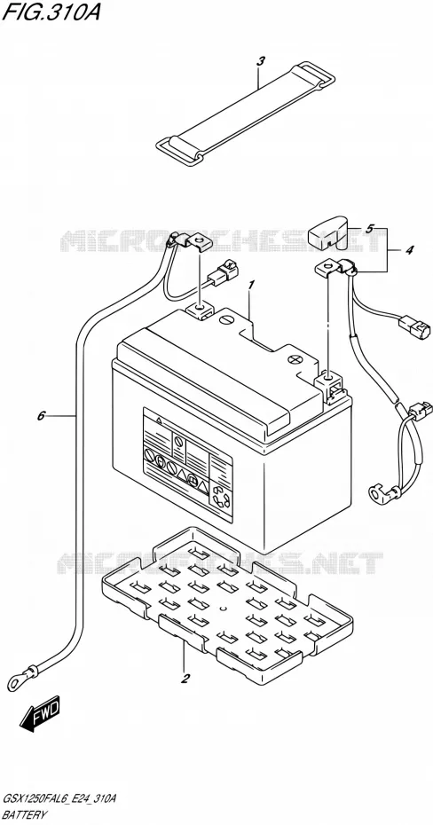 BATTERIE Suzuki MOTO 1250 GSX-F 2016  GSX1250FA L6 (E24)