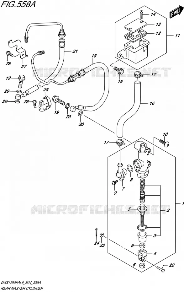 MAITRE CYLINDRE ARRIERE Suzuki MOTO 1250 GSX-F 2016  GSX1250FA L6 (E24)