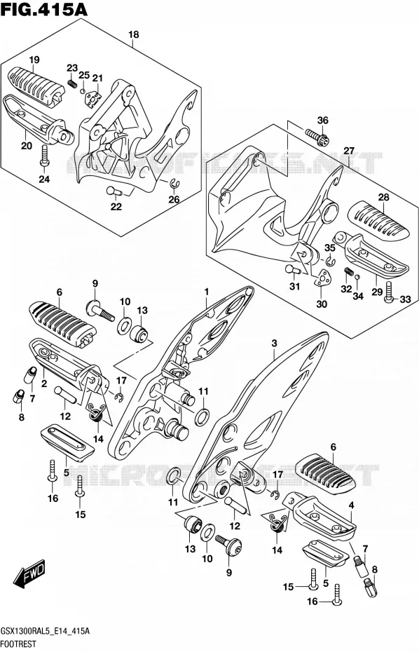 REPOSE PIED Suzuki MOTO 1300 HAYABUSA 2015  GSX1300RA L5 (E14)