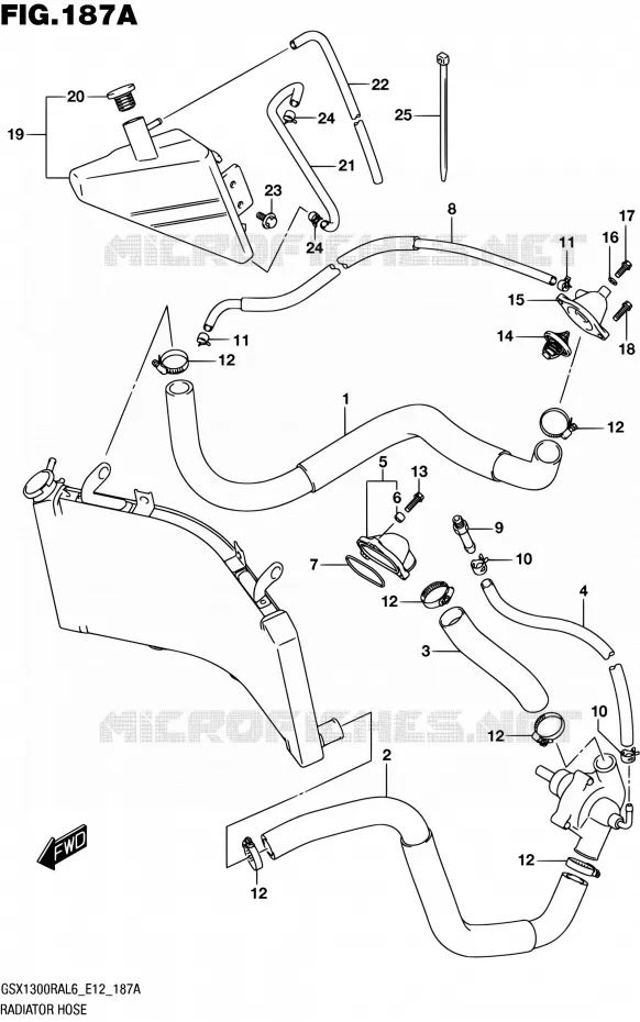DURITE DE RADIATEUR Suzuki MOTO 1300 HAYABUSA 2016  GSX1300RA L6 (E12)