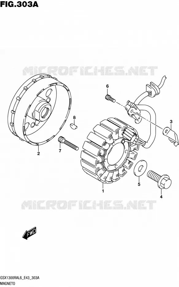 ALLUMAGE ROTOR - STATOR Suzuki MOTO 1300 HAYABUSA 2016  GSX1300RA L6 (E43)