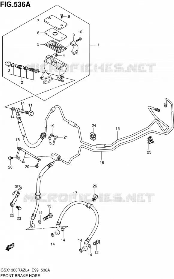 DURITE DE FREIN AVANT Suzuki MOTO 1300 HAYABUSA 2014  GSX1300RAZ L4 (E99)
