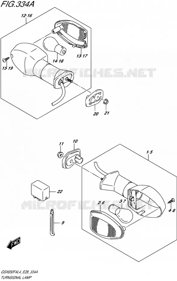 CLIGNOTANTS Suzuki MOTO 650 GSX-F 2014  GSX650FA L4