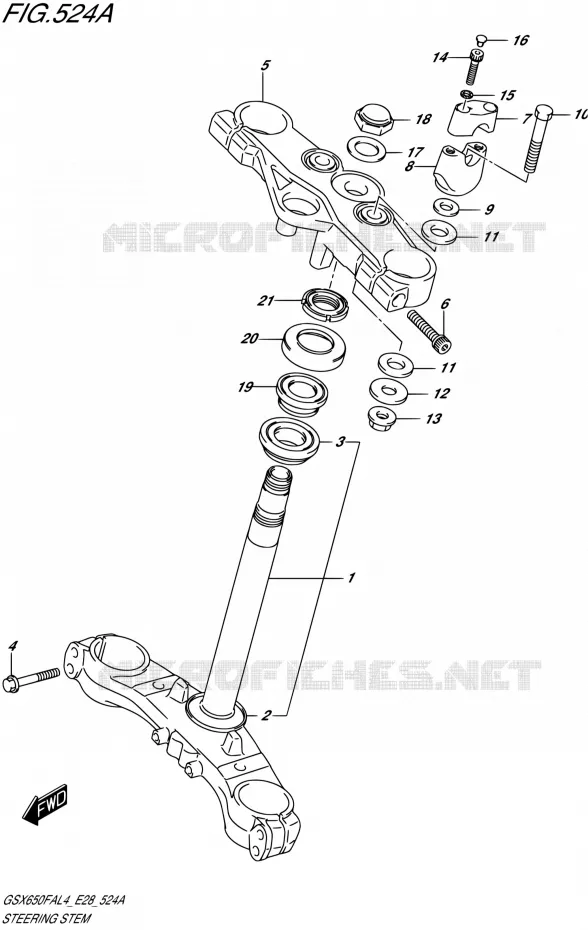 COLONNE DE DIRECTION Suzuki MOTO 650 GSX-F 2014  GSX650FA L4