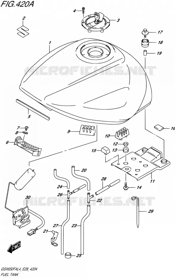 RESERVOIR D'ESSENCE Suzuki MOTO 650 GSX-F 2014  GSX650FA L4