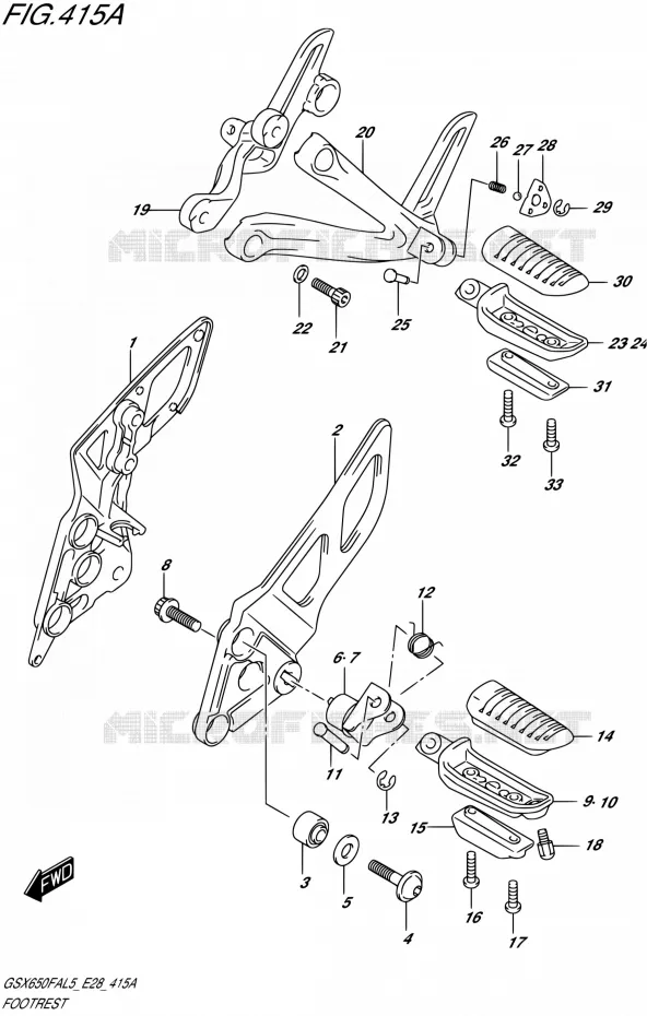REPOSE PIED Suzuki MOTO 650 GSX-F 2015  GSX650FA L5