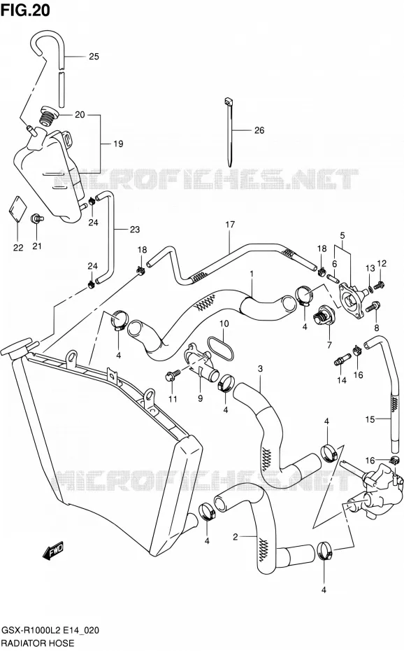 DURITE DE RADIATEUR Suzuki MOTO 1000 GSX-R 2012  GSX-R1000 L2 (E14)