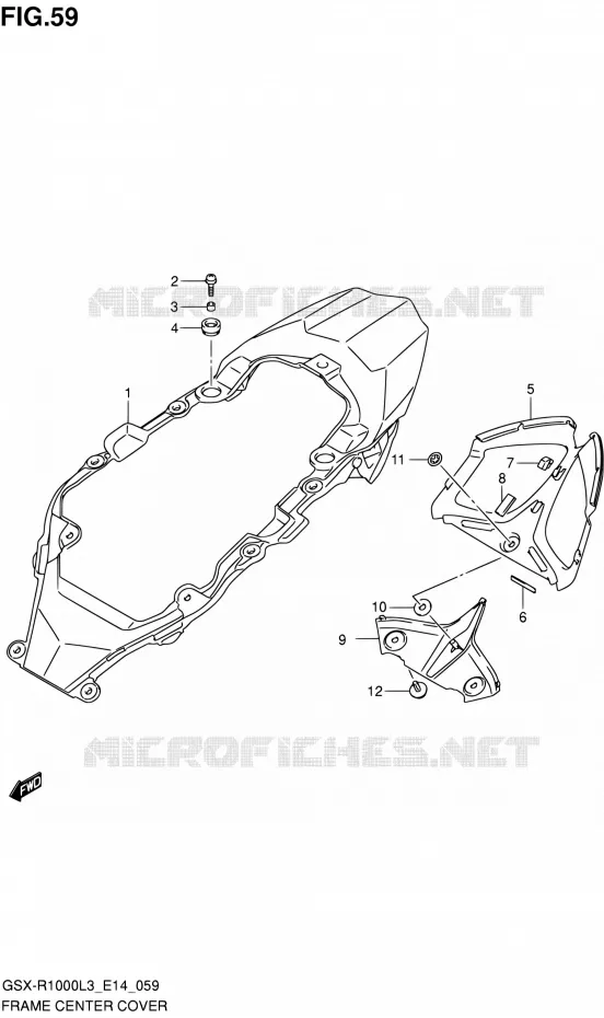 CARENAGE CENTRAL (GSX-R1000ZL3 E14) Suzuki MOTO 1000 GSX-R 2013  GSX-R1000 L3/GSX-R1000Z L3 (E14)