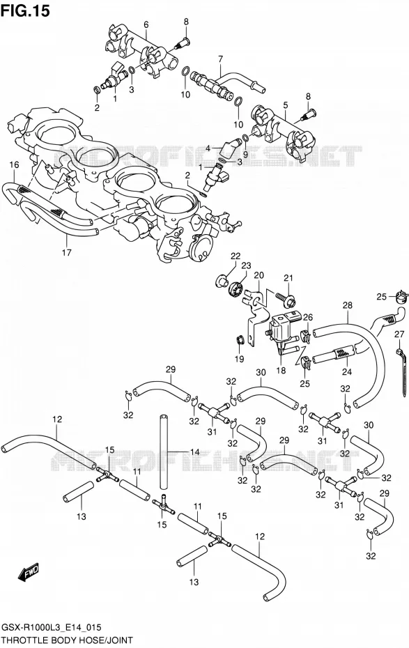 SYSTÈME D'INJECTION (GSX-R1000ZL3 E14) Suzuki MOTO 1000 GSX-R 2013  GSX-R1000 L3/GSX-R1000Z L3 (E14)