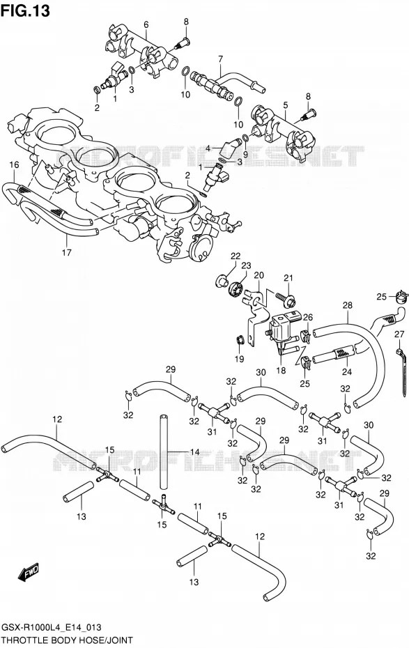 SYSTÈME D'INJECTION Suzuki MOTO 1000 GSX-R 2014  GSX-R1000 L4 (E14)