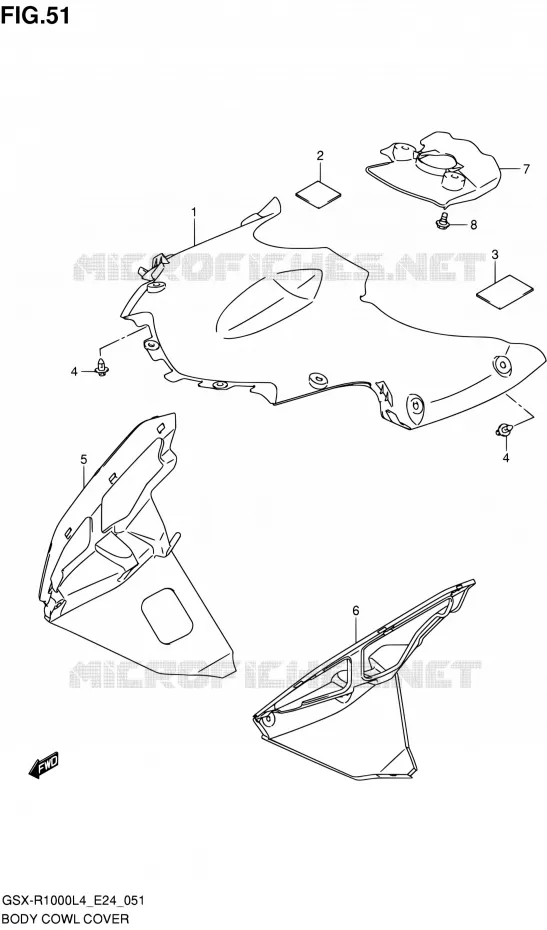 CARENAGES INTERIEURS Suzuki MOTO 1000 GSX-R 2014  GSX-R1000 L4 (E24)