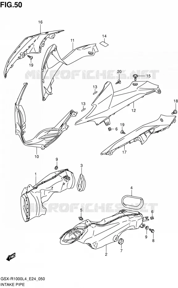 CONDUIT D'ADMISSION Suzuki MOTO 1000 GSX-R 2014  GSX-R1000 L4 (E24)