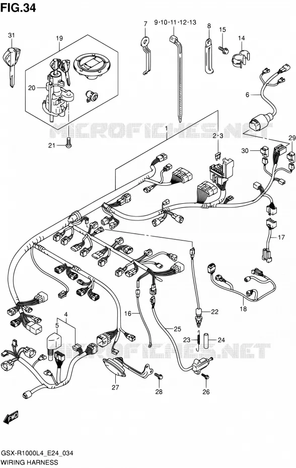 FAISCEAU ELECTRIQUE Suzuki MOTO 1000 GSX-R 2014  GSX-R1000 L4 (E24)