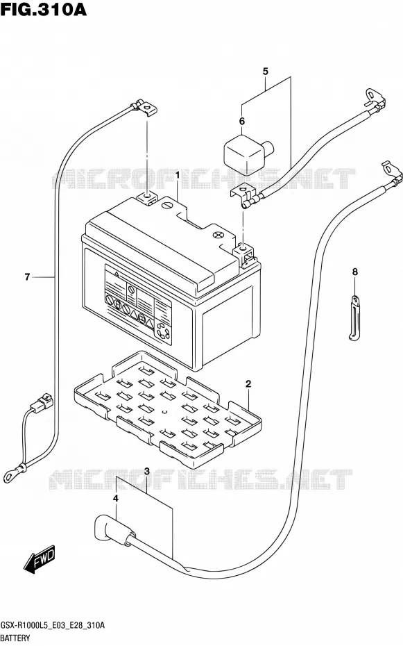 BATTERIE Suzuki MOTO 1000 GSX-R 2015  GSX-R1000 L5 (E03,E28,E33)