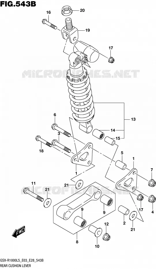 BIELLETTE D'AMORTISSEUR (GSX-R1000L5 E28) Suzuki MOTO 1000 GSX-R 2015  GSX-R1000 L5 (E03,E28,E33)