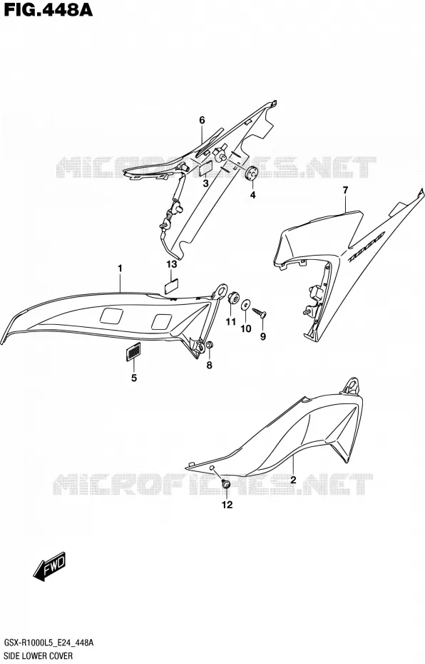 COUVERCLE LATERAL INFERIEUR Suzuki MOTO 1000 GSX-R 2015  GSX-R1000 L5 (E24)