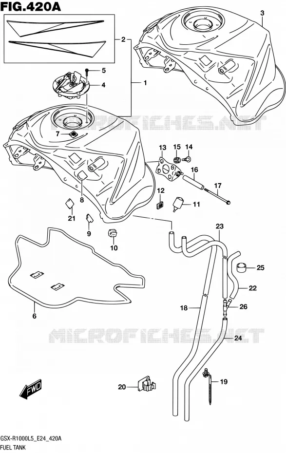 RESERVOIR D'ESSENCE Suzuki MOTO 1000 GSX-R 2015  GSX-R1000 L5 (E24)
