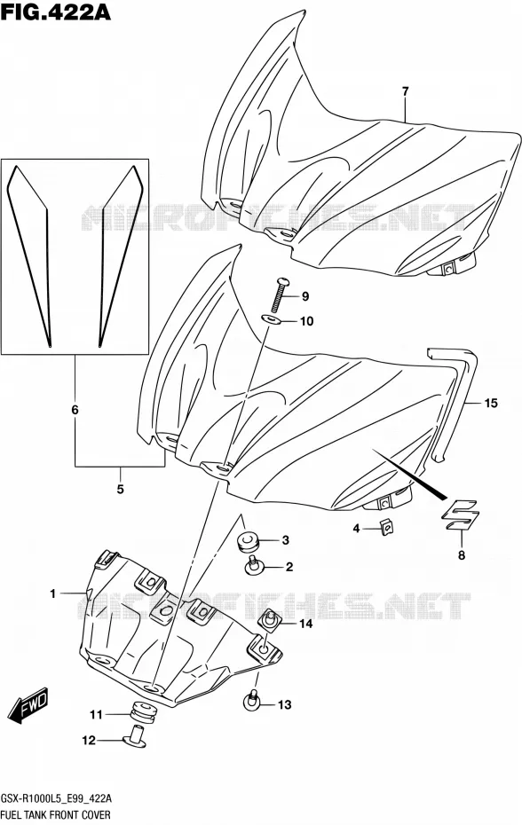 COUVRE RESERVOIR Suzuki MOTO 1000 GSX-R 2015  GSX-R1000 L5 (E99)