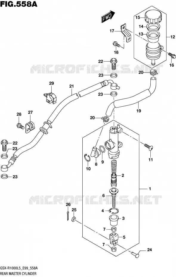 MAITRE CYLINDRE ARRIERE Suzuki MOTO 1000 GSX-R 2015  GSX-R1000 L5 (E99)