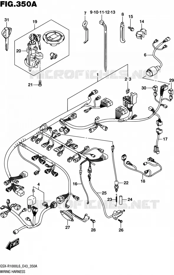 FAISCEAU ELECTRIQUE (GSX-R1000L6 E43) Suzuki MOTO 1000 GSX-R 2016  GSX-R1000 L6 (E43)