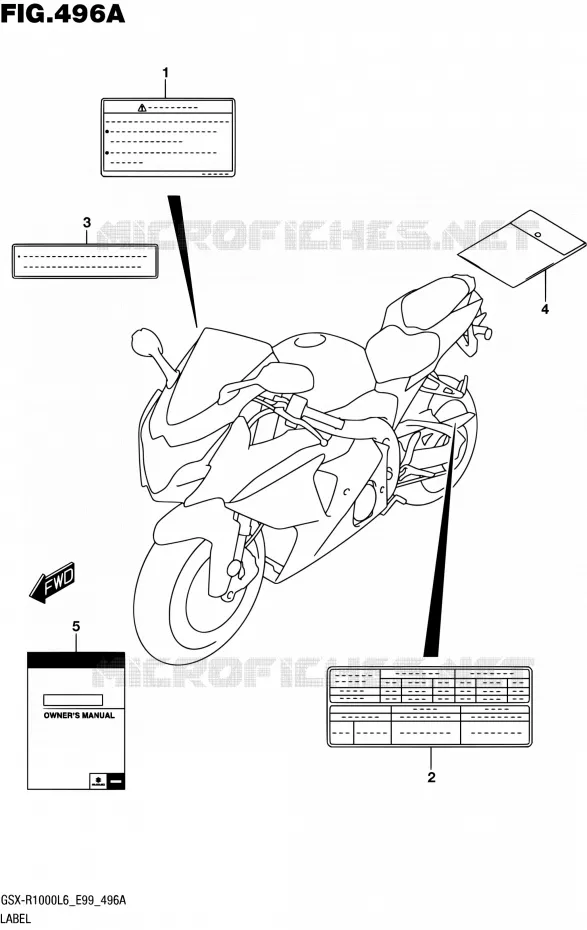 ETIQUETTE Suzuki MOTO 1000 GSX-R 2016  GSX-R1000 L6 (E99)