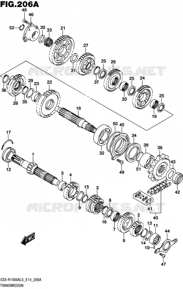 TRANSMISSION Suzuki MOTO 1000 GSX-R 2015  GSX-R1000A L5 (E14)