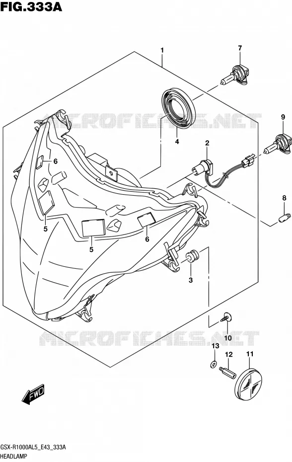 PHARE Suzuki MOTO 1000 GSX-R 2015  GSX-R1000A L5 (E43)