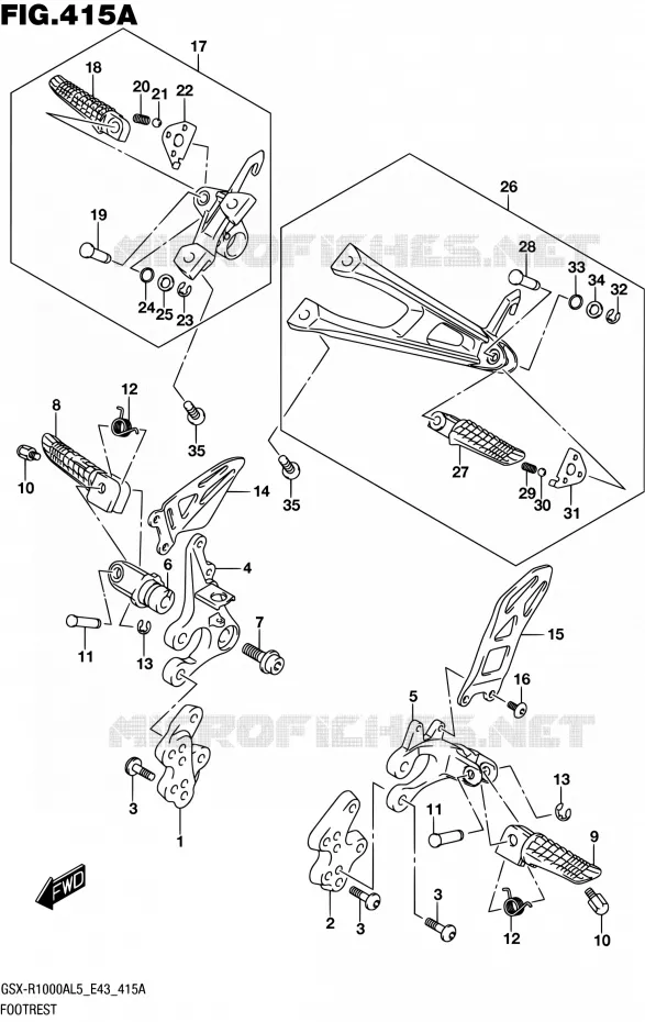REPOSE PIED Suzuki MOTO 1000 GSX-R 2015  GSX-R1000A L5 (E43)