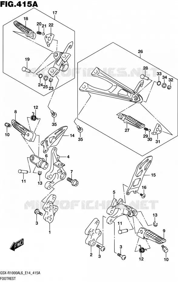 REPOSE PIED Suzuki MOTO 1000 GSX-R 2016  GSX-R1000A L6 (E14)