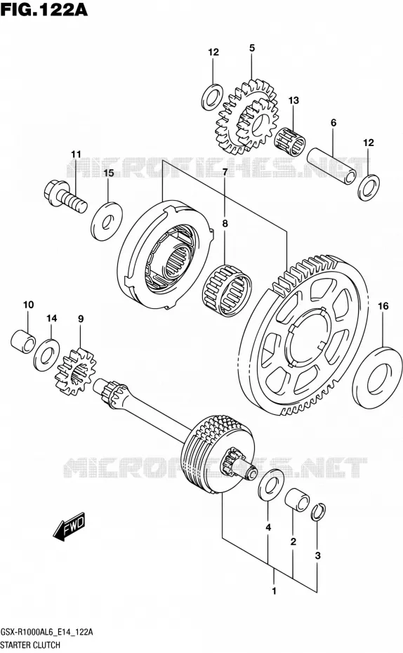 ROUE LIBRE DE DEMARREUR Suzuki MOTO 1000 GSX-R 2016  GSX-R1000A L6 (E14)