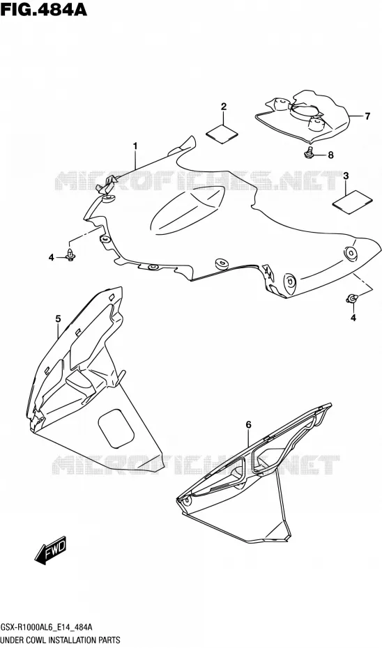 SUPPORTS / FIXATIONS CARENAGES Suzuki MOTO 1000 GSX-R 2016  GSX-R1000A L6 (E14)