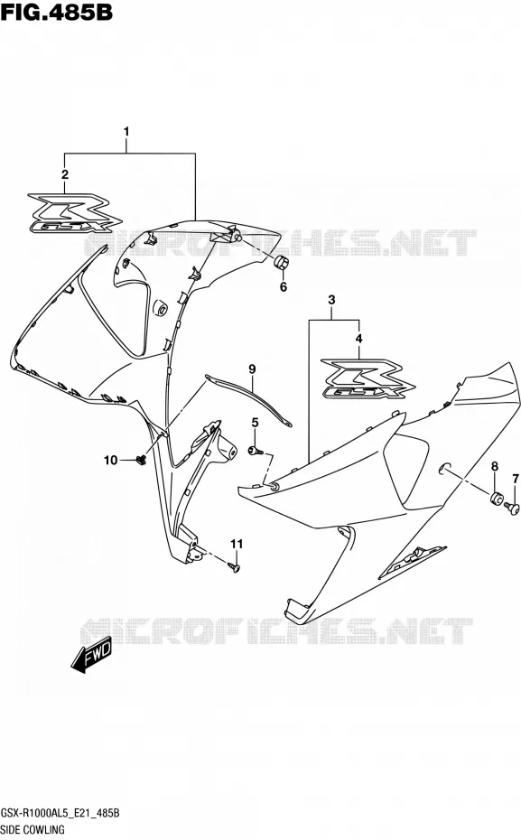 FLANCS DE CARENAGES (ARB,AR4) Suzuki MOTO 1000 GSX-R 2015  GSX-R1000AUF L5