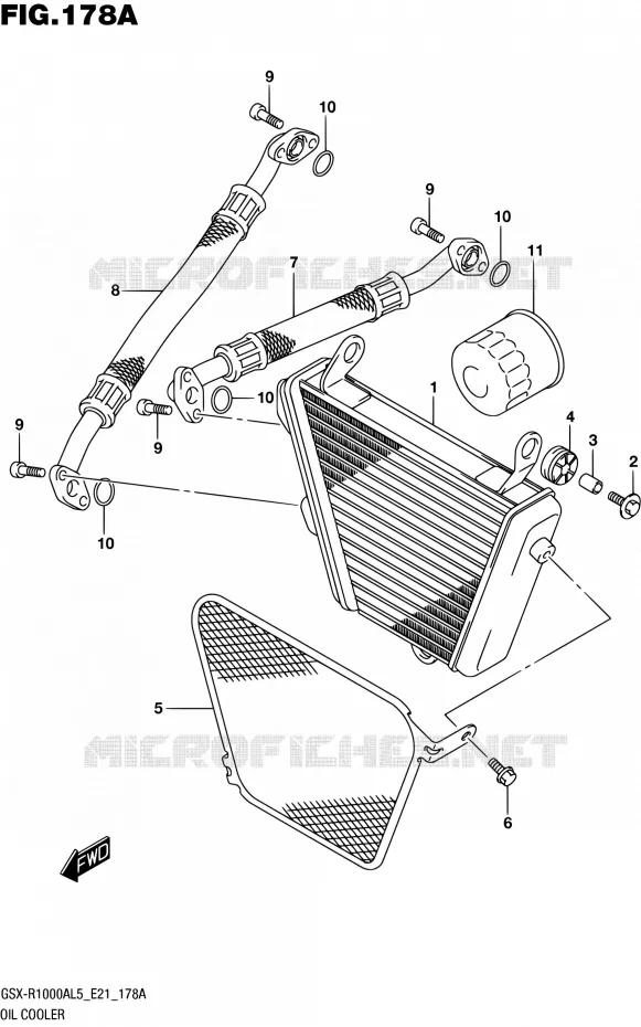 RADIATEUR D'HUILE Suzuki MOTO 1000 GSX-R 2015  GSX-R1000AUF L5