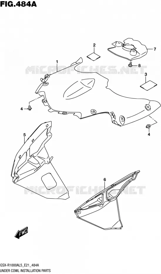 SUPPORTS / FIXATIONS CARENAGES Suzuki MOTO 1000 GSX-R 2015  GSX-R1000AUF L5
