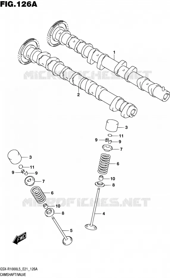 ARBRE A CAMES - VALVE Suzuki MOTO 1000 GSX-R 2015  GSX-R1000UF L5 (E21)