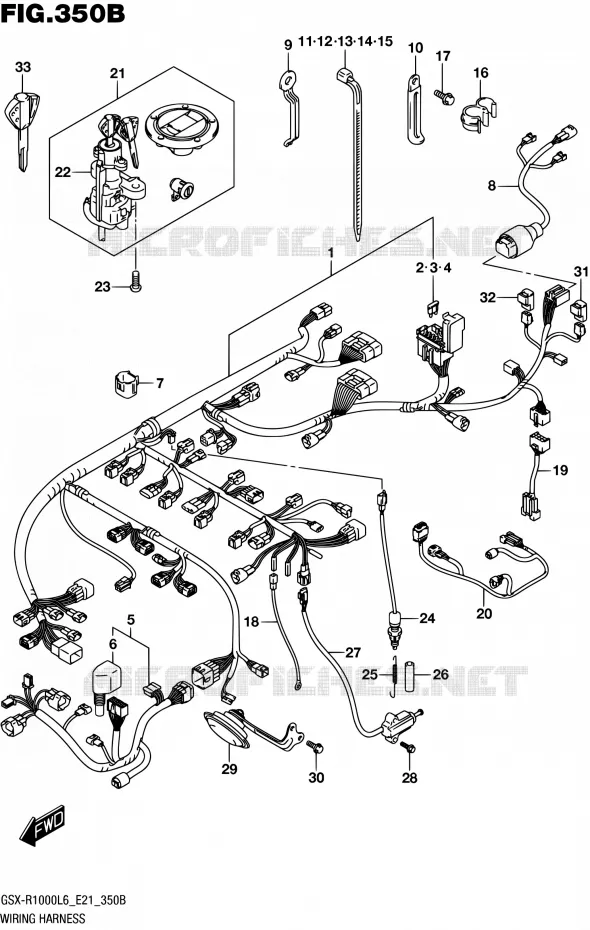 FAISCEAU ELECTRIQUE (GSX-R1000AL6 E21) Suzuki MOTO 1000 GSX-R 2016  GSX-R1000UF L6 (E21)