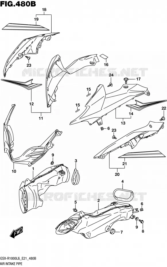 PRISE D AIR (AJP,JSP) Suzuki MOTO 1000 GSX-R 2016  GSX-R1000UF L6 (E21)