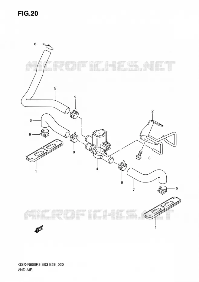SYSTEME RECYCLAGE GAZ ECHAPPEMENT Suzuki MOTO 600 GSX-R 2010  GSX-R600 L0 (E03,E28,E33)