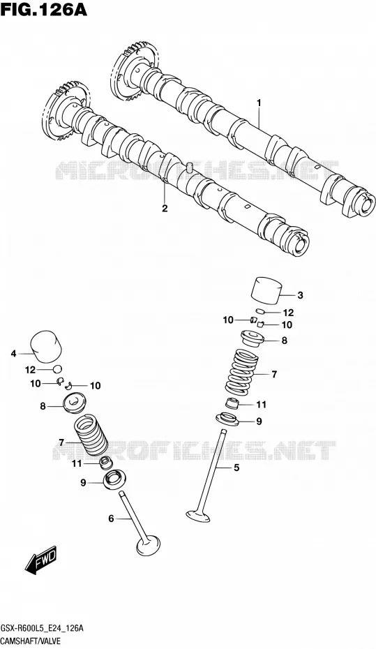 ARBRE A CAMES - VALVE Suzuki MOTO 600 GSX-R 2015  GSX-R600 L5 (E24)