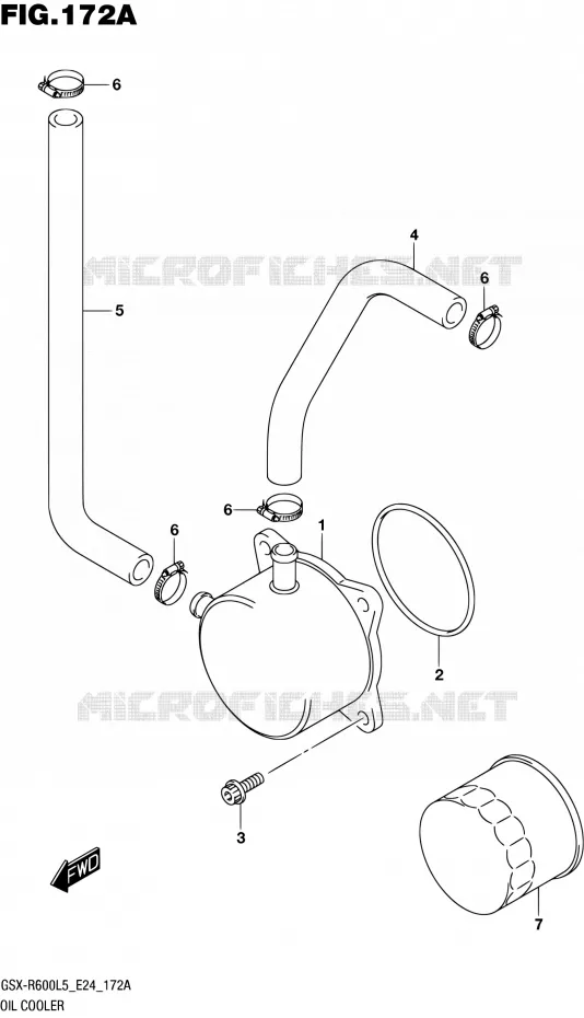 RADIATEUR D'HUILE Suzuki MOTO 600 GSX-R 2015  GSX-R600 L5 (E24)