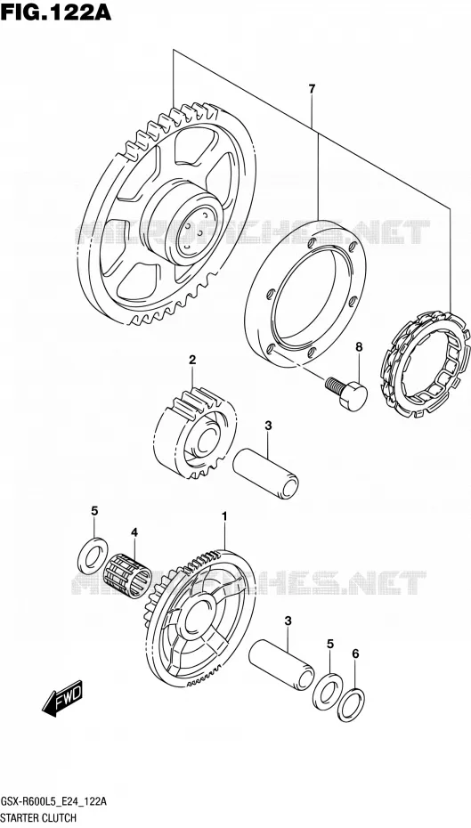 ROUE LIBRE DE DEMARREUR Suzuki MOTO 600 GSX-R 2015  GSX-R600 L5 (E24)