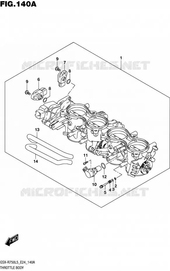 CORPS DE PAPILLON Suzuki MOTO 750 GSX-R 2015  GSX-R750 L5 (E24)