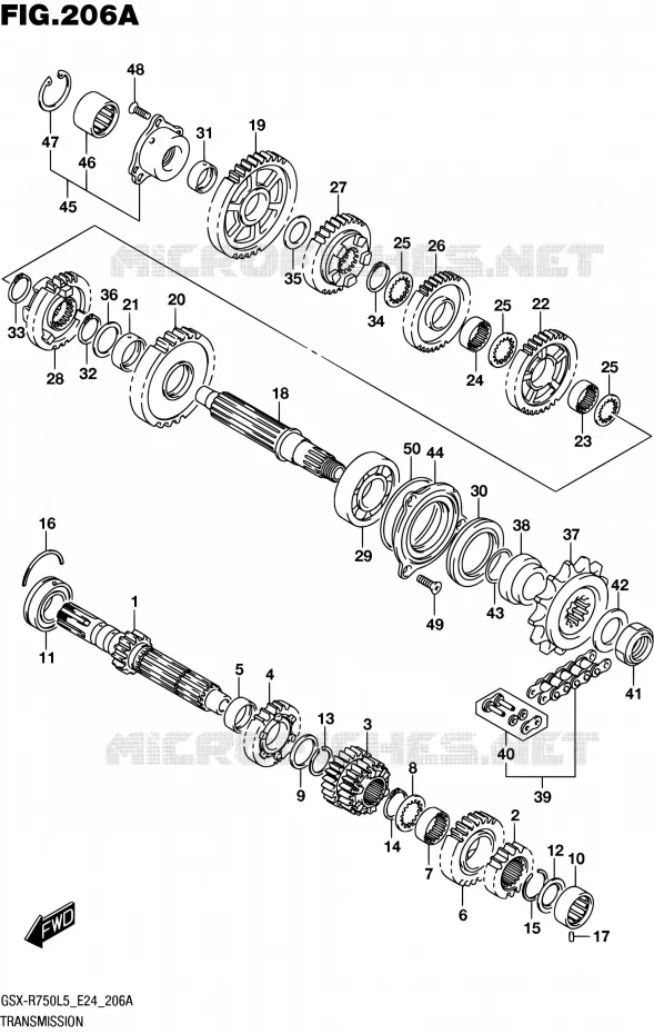 TRANSMISSION Suzuki MOTO 750 GSX-R 2015  GSX-R750 L5 (E24)
