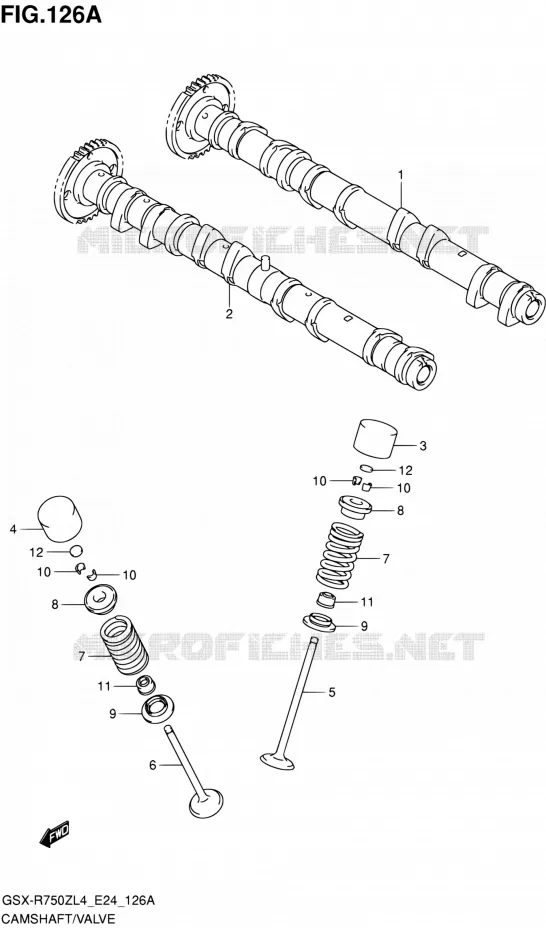 ARBRE A CAMES - VALVE Suzuki MOTO 750 GSX-R 2014  GSX-R750Z L4 (E24)