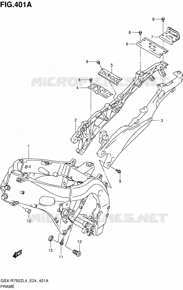 CADRE Suzuki MOTO 750 GSX-R 2014  GSX-R750Z L4 (E24)
